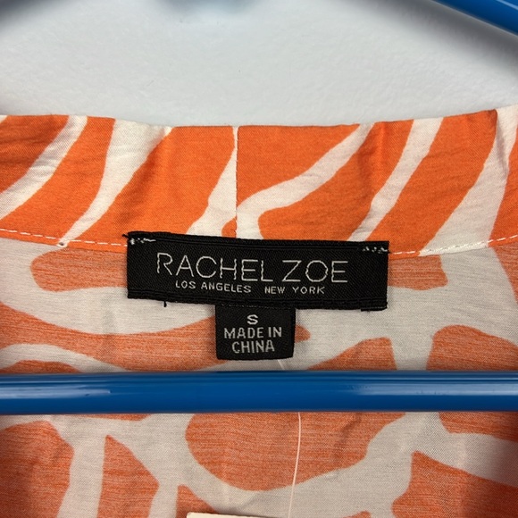 Rachel Zoe orange & white NWT faux wrap lightweight dress size small - Picture 3 of 13